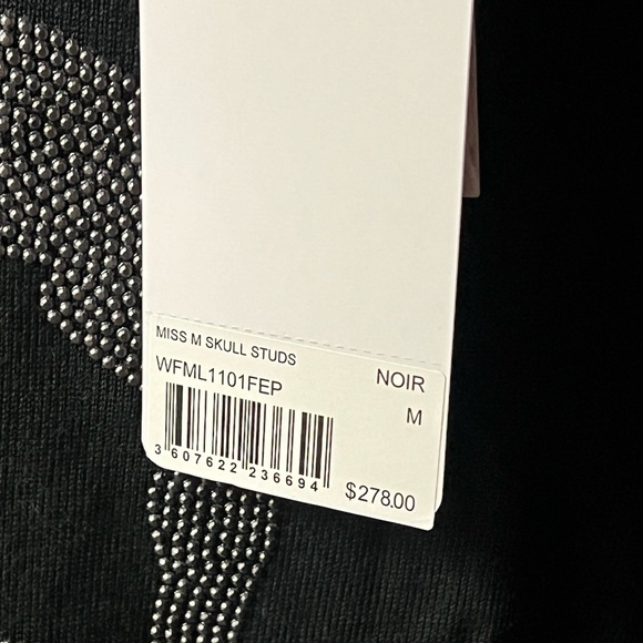ZADIG & VOLTAIRE Miss M Skull Studs Merino Extra Fine Embellished Sweater Sz Med - Picture 4 of 7